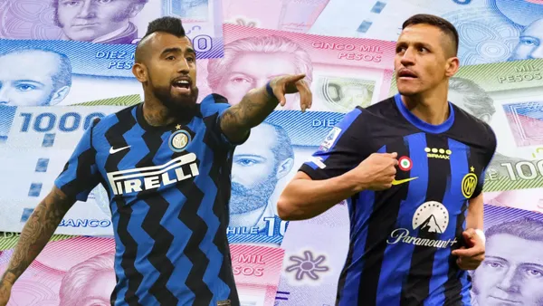 Alexis Sánchez y Arturo Vidal (Foto tomada de: Remitly/Inter de Milán/La Sexta)