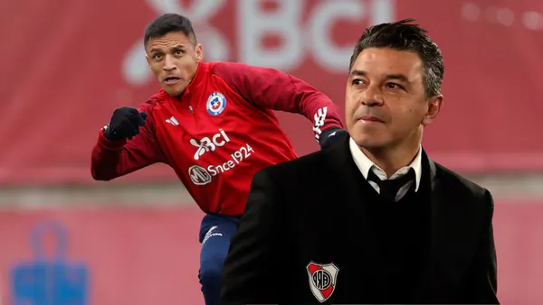 Alexis Sánchez y Marcelo Gallardo (Foto tomada de: La Roja/River Plate)