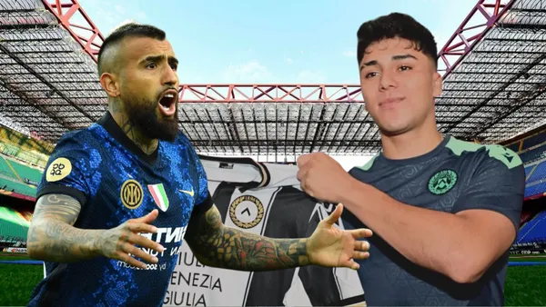 Arturo Vidal y Damián Pizarro (Foto tomada de: Marca/Inter de Milán/Udinese)