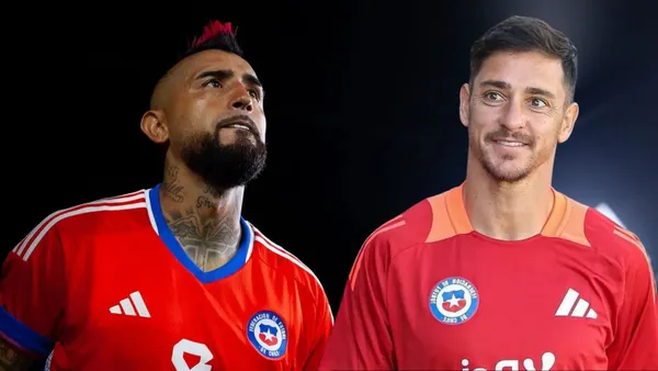 Arturo Vidal y Fernando Zampedri (Foto tomada de: La Roja/Sabes)