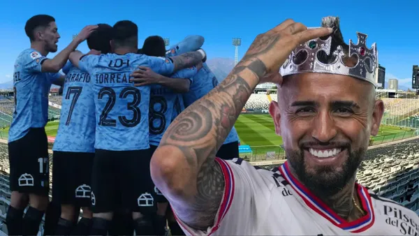 Arturo Vidal y jugadores de O'Higgins (Foto tomada de: Colo-Colo/Los Angeles/ADN)