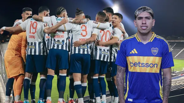 Carlos Palacios y jugadores de Alianza Lima (Foto tomada de: Infobae/Boca Juniors/Líbero)