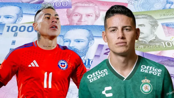 Eduardo Vargas y James Rodríguez (Foto tomada de: Remitly/Central/León)