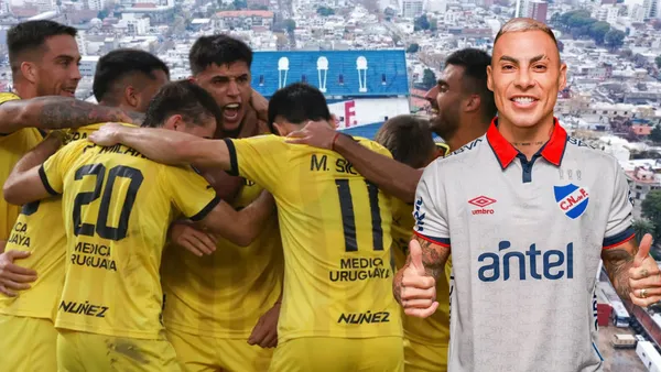 Eduardo Vargas y jugadores de Peñarol (Foto tomada de: Litoral/Nacional/Peñarol)