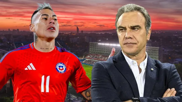 Eduardo Vargas y Martín Lasarte (Foto tomada de: Nacional/La Roja)