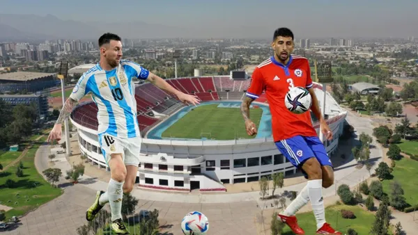 El defensor chileno demostró toda su técnica al salir con facilidad de la marca del astro argentino.