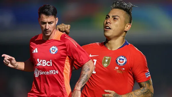 Fernando Zampedri y Eduardo Vargas (Foto tomada de: CONMEBOL/La Roja)