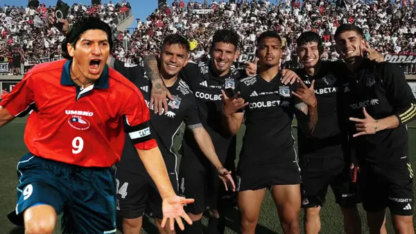 Iván Zamorano y juagdores de Colo-Colo (Foto tomada de: Colo-Colo/Conmebol)