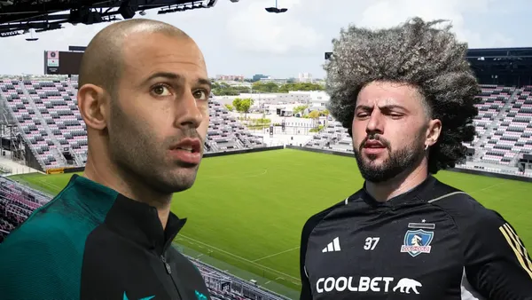 Javier Mascherano y Maximiliano Falcón (Foto tomada de: Marca/Colo Colo/Goal)