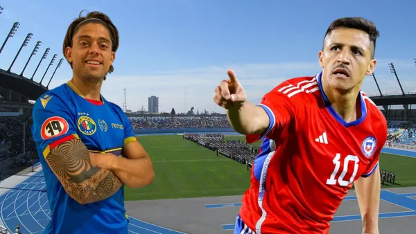 Joaquín Montecinos y Alexis Sánchez (Foto tomada de: Wikipedia/La Roja/O'Higgins)