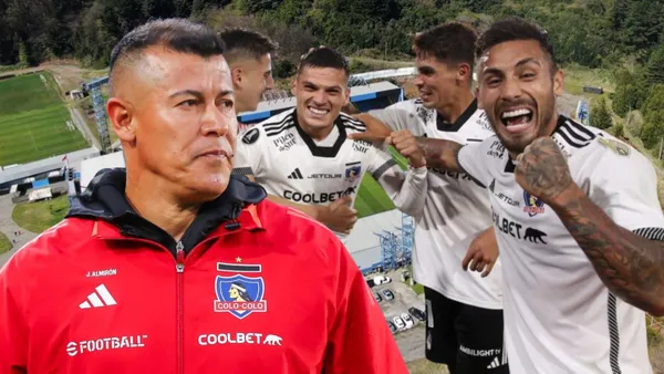Jorge Almirón y jugadores de Colo-Colo (Foto tomada de: Huachipato/Chile/Sentimiento)