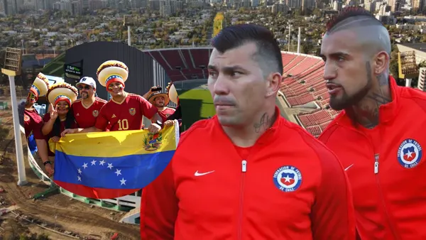 Jugadores de Chile e hinchas de Venezuela (Foto tomada de: La Cuarta/RFI/90 Min)
