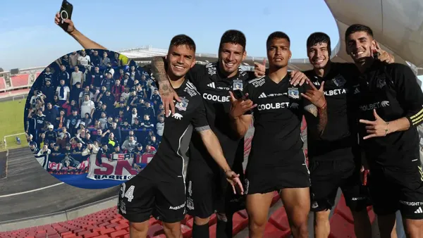 Jugadores de Colo-Colo e hinchas (Foto tomada de: Coquimbo/Colo-Colo)