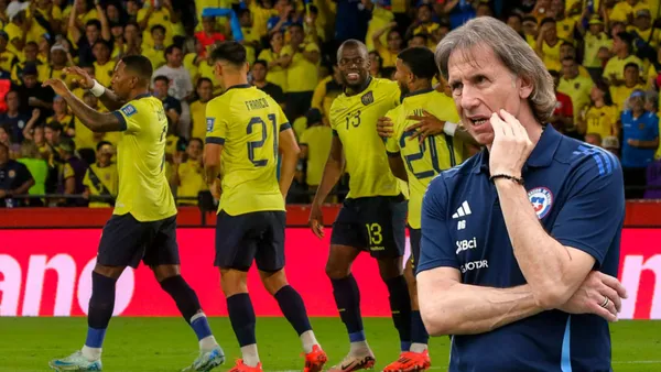 Jugadores de Ecuador y Ricardo Gareca (Foto tomada de: Ecuador/CNN)