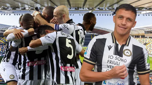 Jugadores Udinese y Alexis Sánchez (Foto tomada de: Coopro/Udinese/Foot)