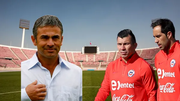 Juvenal Olmos junto a Gary Medel y Claudio Bravo (foto tomada de: EMOL/CMN)