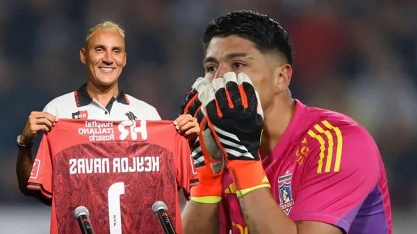 Keylor Navas y Brayan Cortés (Foto tomada de: Top/Newell's)