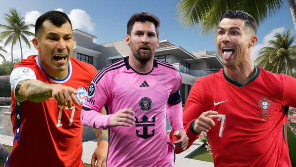 Lionel Messi, Gary Medel y Cristiano Ronaldo (Foto tomada de: Logic/Chile/Transfermarkt)