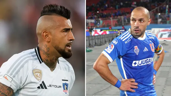 Marcelo Díaz y Arturo Vidal (Foto tomada de: Universidad de Chile/Colo-Colo)