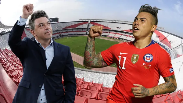 Marcelo Gallardo y Eduardo Vargas (Foto tomada de: Goal/Conmebol)