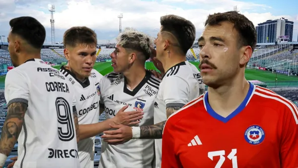 Matías Catalán y jugadores de Colo Colo (Foto tomada de: RedGol/Central/Chile)