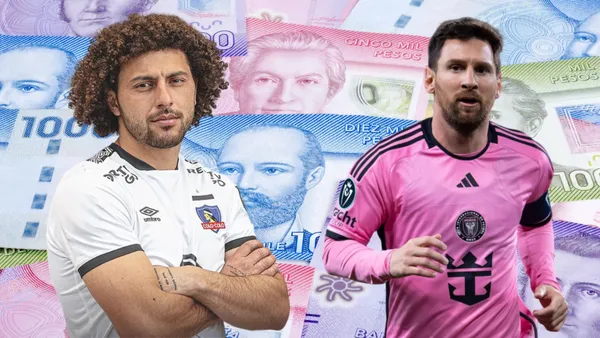 Maximiliano Falcón y Lionel Messi (Foto tomada de: Remitly/Colo Colo/Transfermarkt)