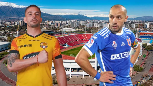 Octavio Rivero y Marcelo Díaz (Foto tomada de: La Tercera/U de Chile/Barcelona SC)