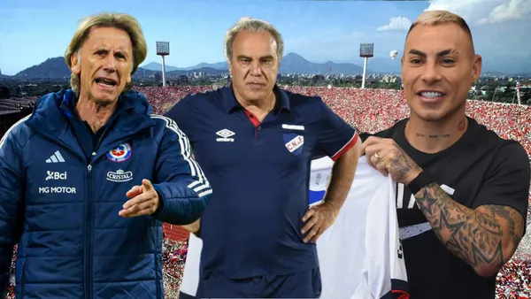 Ricardo Gareca, Martín Lasarte y Eduardo Vargas (Foto tomada de: Wikipedia/Nacional/Andina)