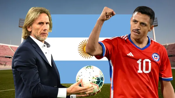 Ricardo Gareca y Alexis Sánchez (Foto tomada de: Monumentos/La Roja/Infobae/Wikipedia)