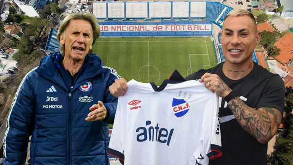 Ricardo Gareca y Eduardo Vargas (Foto tomada de: Uruguay/Nacional/La Roja)
