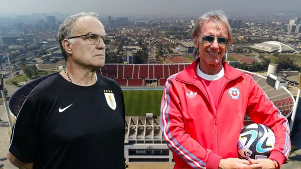 Ricardo Gareca y Marcelo Bielsa (Foto tomada de: Ministerio/Observador/La Roja)