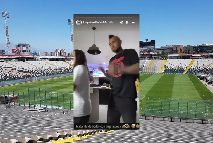 Arturo Vidal disfrutando con su familia previo al partido de Colo Colo (Foto tomada de: Instagram)