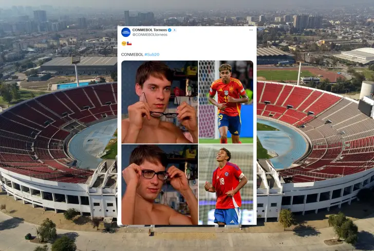 CONMEBOL comparando a Lamine Yamal con Juan Francisco Rossel (Foto tomada de: X)