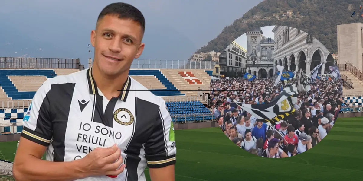 Alexis Sánchez e hinchas del Udinese (Foto tomada de: Soccer/Udinese/Top)