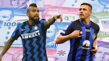 Alexis Sánchez y Arturo Vidal (Foto tomada de: Remitly/Inter de Milán/La Sexta)