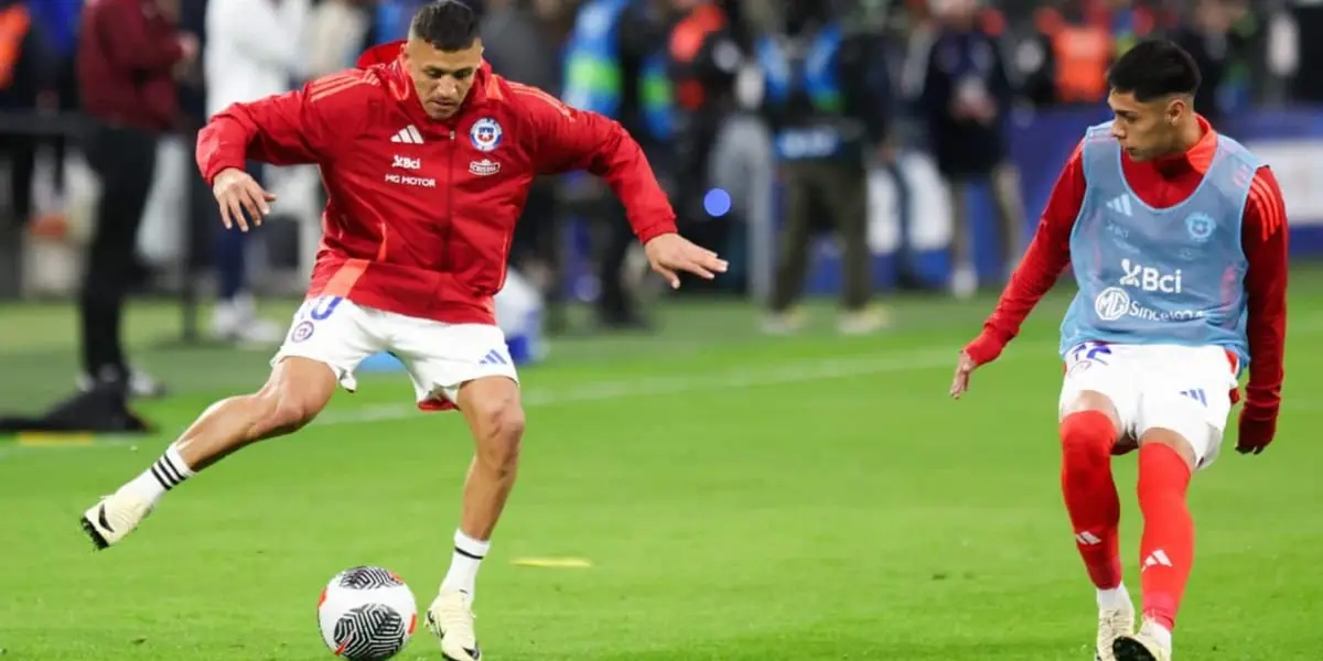 Alexis Sánchez y Darío Osorio en la Selección Chilena.