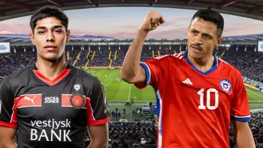 Alexis Sánchez y Darío Osorio (Foto tomada de: Udinese/La Roja/Midtjylland)