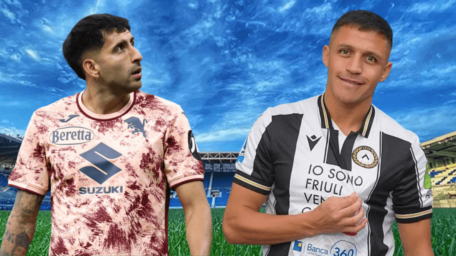 Alexis Sánchez y Guillermo Maripán (Foto tomada de: AS/Udinese/Torino)