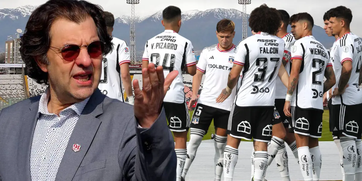 Aníbal Mosa y jugadores de Colo Colo (Foto tomada de: Barcelona SC/TNT/Camerin)