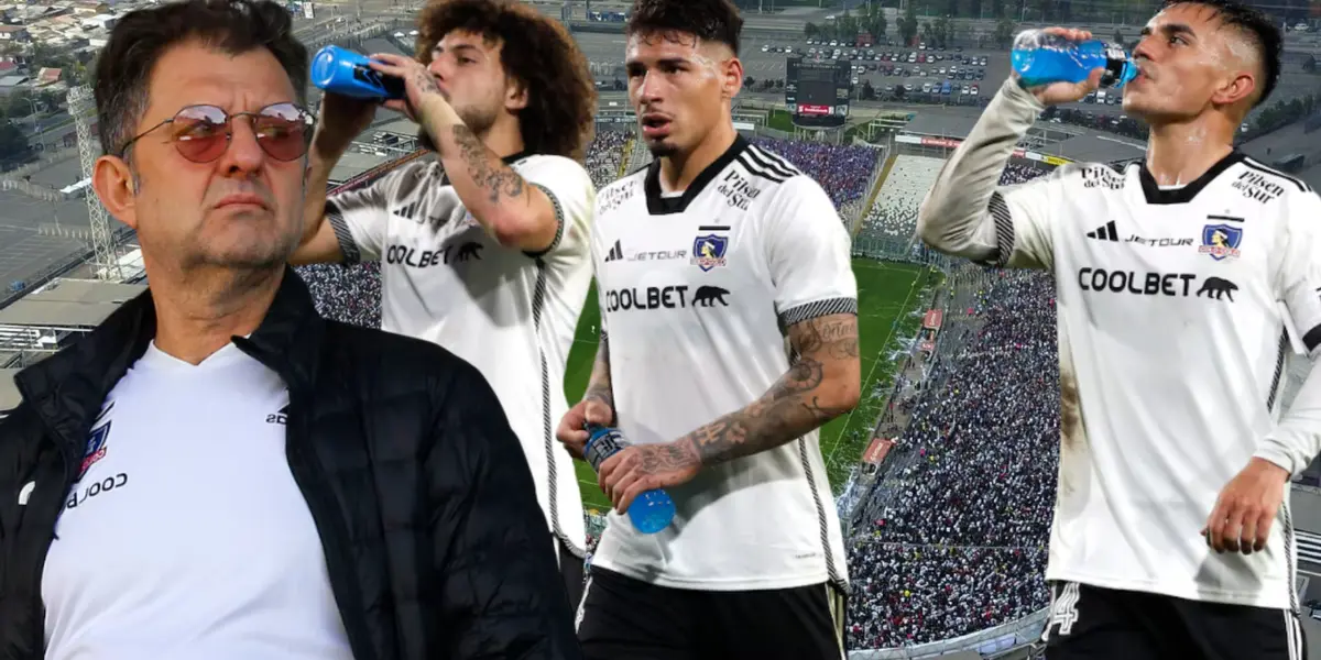 Aníbal Mosa y jugadores de Colo Colo (Foto tomada de: Colo Colo/La Cuarta)
