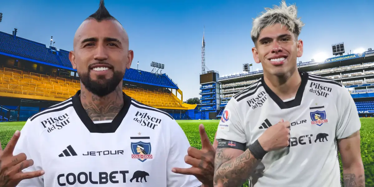 Arturo Vidal y Carlos Palacios (Foto tomada de: Wikipedia/Colo Colo)
