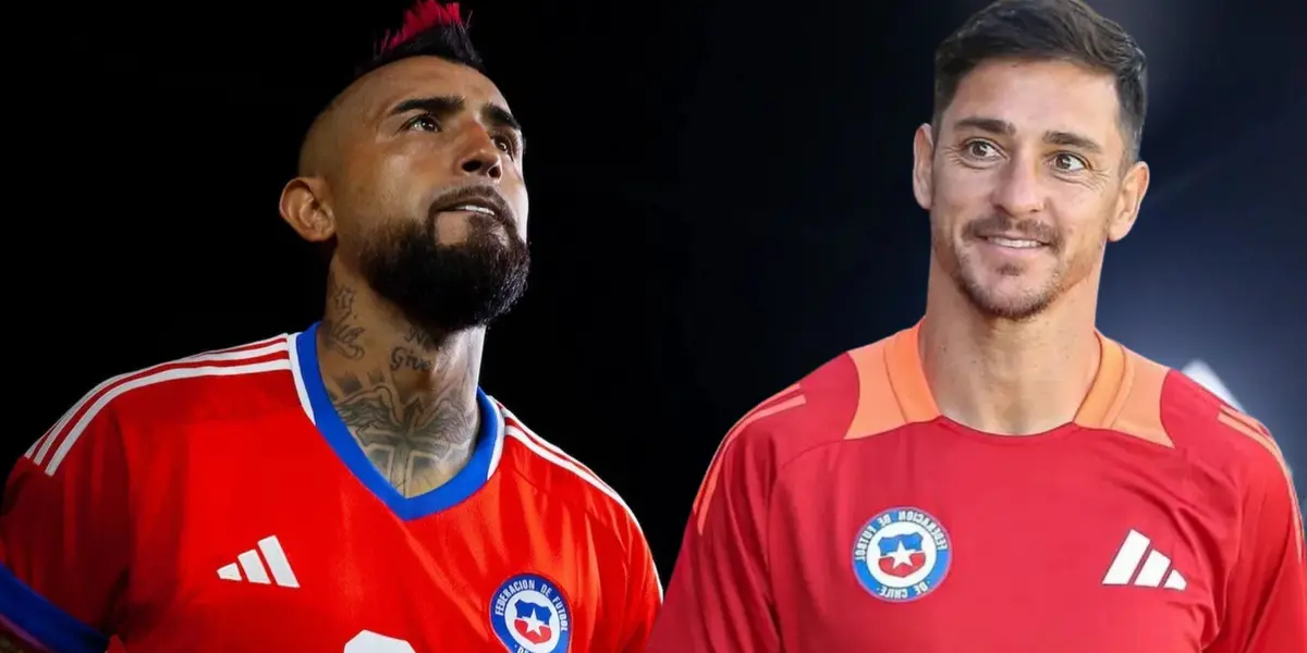 Arturo Vidal y Fernando Zampedri (Foto tomada de: La Roja/Sabes)