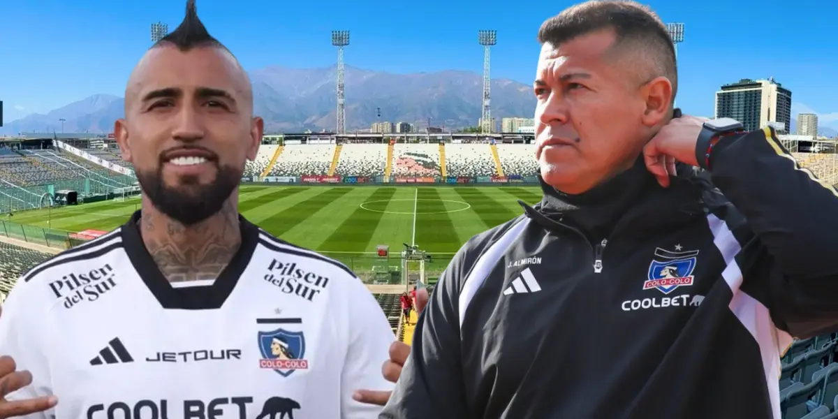 Arturo Vidal y Jorge Almirón (Foto tomada de: RedGol/Chilevisión/Colo Colo)