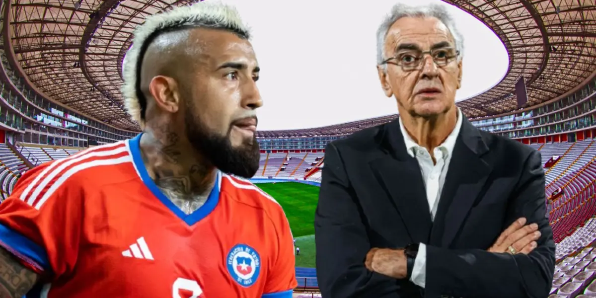 Arturo Vidal y Jorge Fossati (Foto tomada de: Andina/El País)