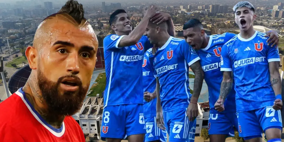 Arturo Vidal y jugadores de la U de Chile (Foto tomada de: Ministerio/Latina/Goal)