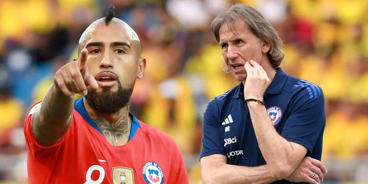 Arturo Vidal y Ricardo Gareca (Foto tomada de: Goal/La Roja)
