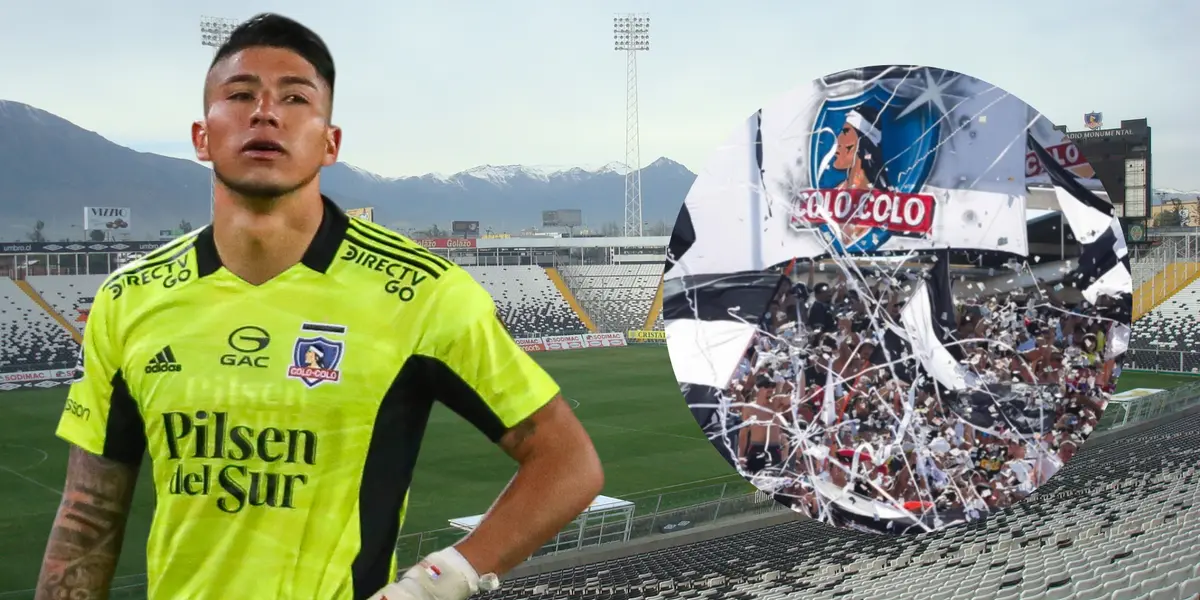 Brayan Cortés e hinchas de Colo Colo (Foto tomada de: Wikipedia/Sabes)