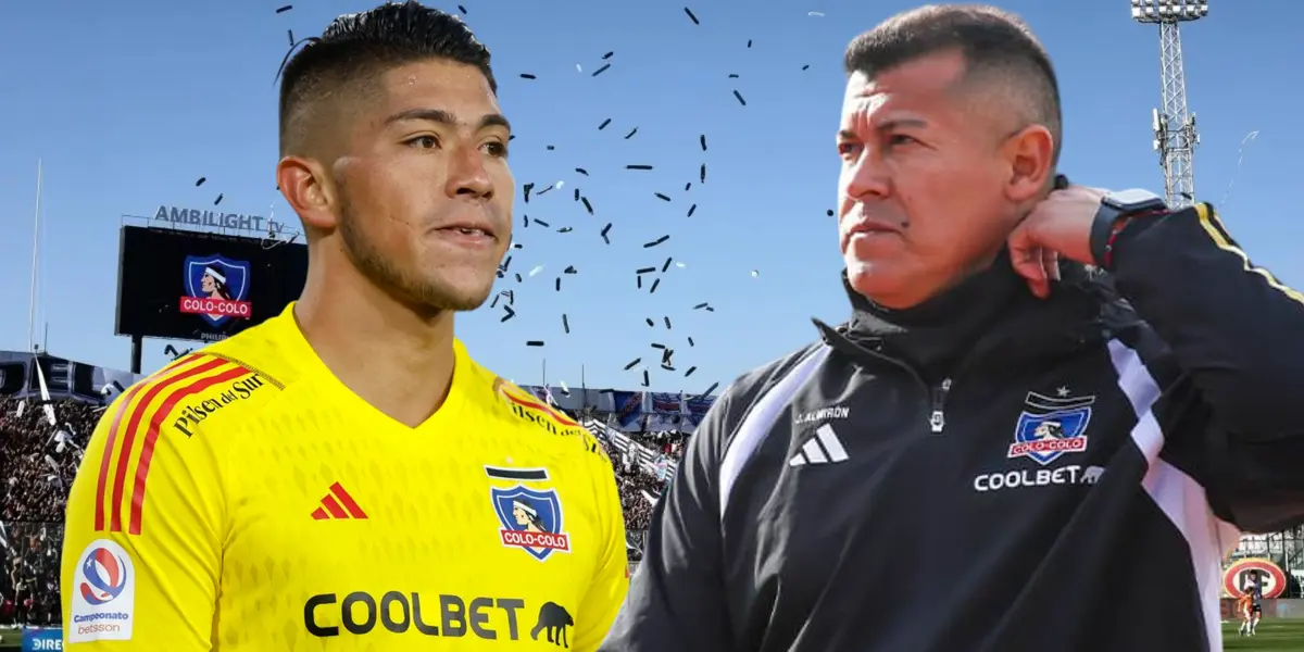 Brayan Cortés y Jorge Almirón (Foto tomada de: TNT/Agricultura/Colo Colo)