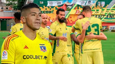 Brayan Cortés y jugadores de Atlético Bucaramanga (Foto tomada de: Cesar/Sentimiento)