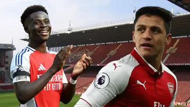 Bukayo Saka y Alexis Sánchez (Foto tomada de: Wikipedia/Goal/London)